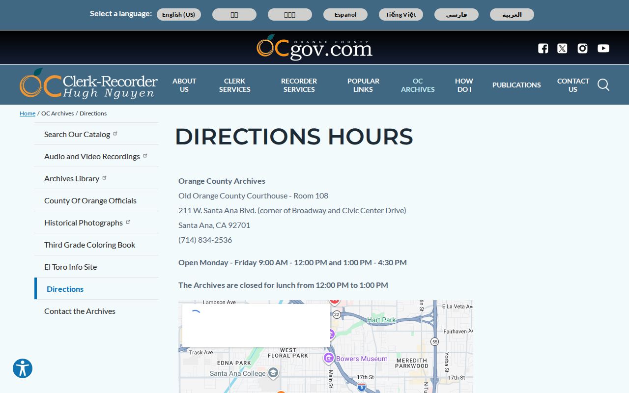 San Clemente city directory Orange County Archives address and research access